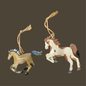 Colorful Horse Ornaments Western Equestrian Decor NWOT